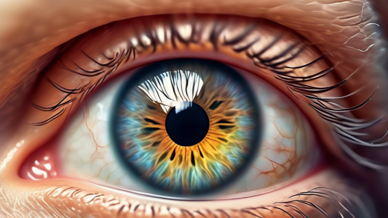 A detailed illustration of a human eye exhibiting polycoria, with three distinct and clearly defined pupils within a single iris, set against a light, soft-focus background for medical clarity.